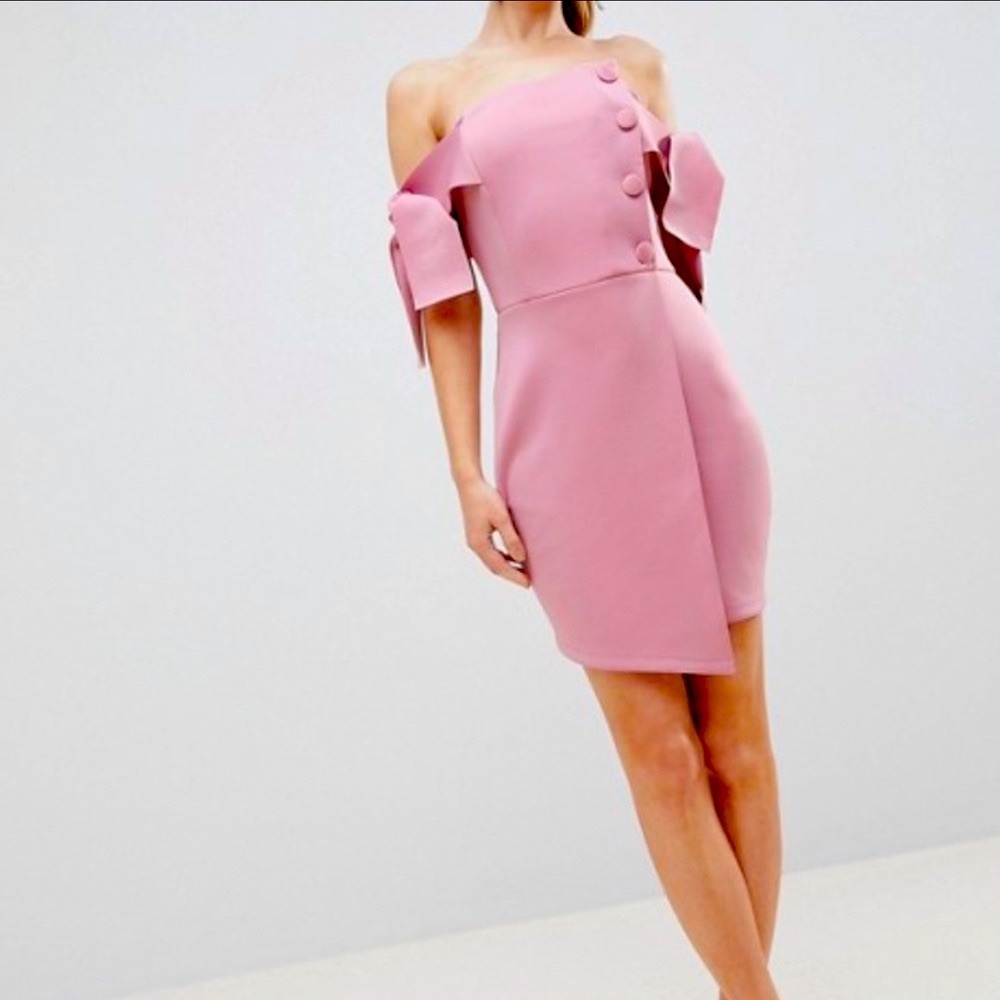 NWT Off the shoulder bow tie occasion dress - Picture 1 of 4